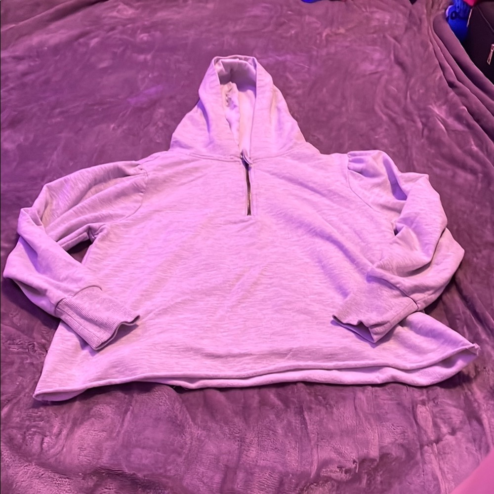 Light Purple Hoodie with Half-Zip